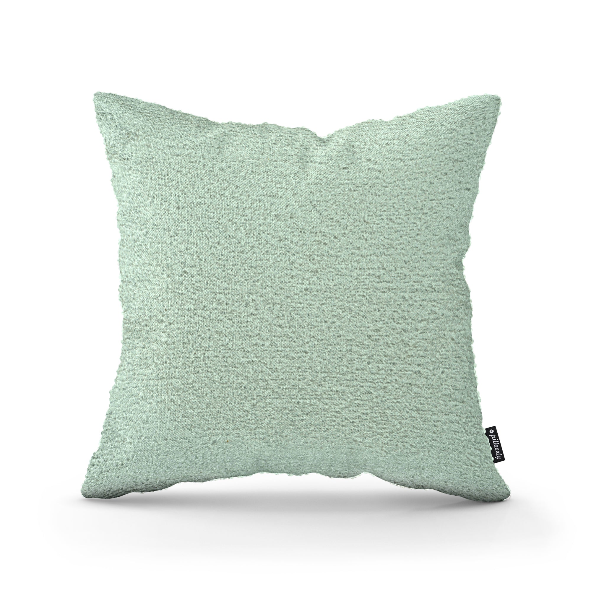 Poduszka dekoracyjna 45×45 cm w stylu scandi i japandi – Tkanina Coral 100% PES, przytulna struktura | Baranek Pastelowa Zieleń (CORAL 55)