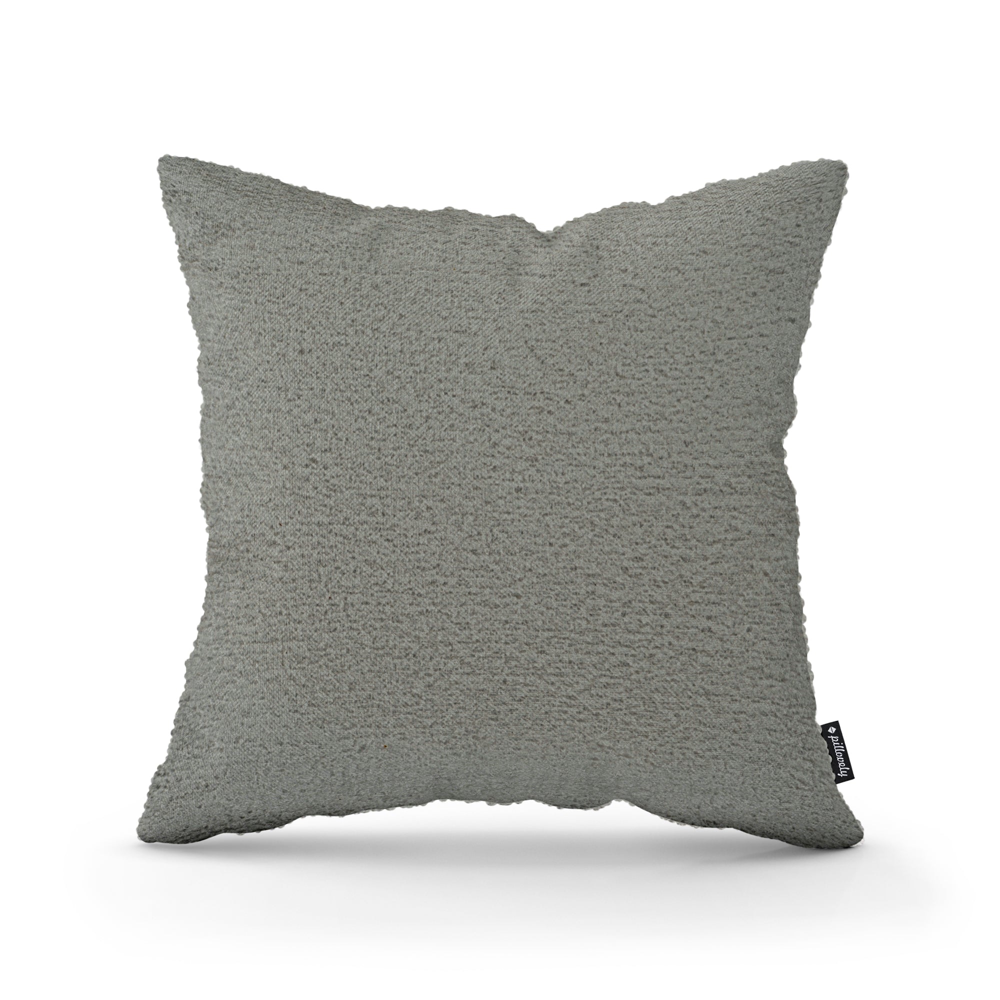 Poduszka dekoracyjna 45×45 cm w stylu scandi i japandi – Tkanina Coral 100% PES, przytulna struktura | Baranek Szarość Pustyni (CORAL 75)