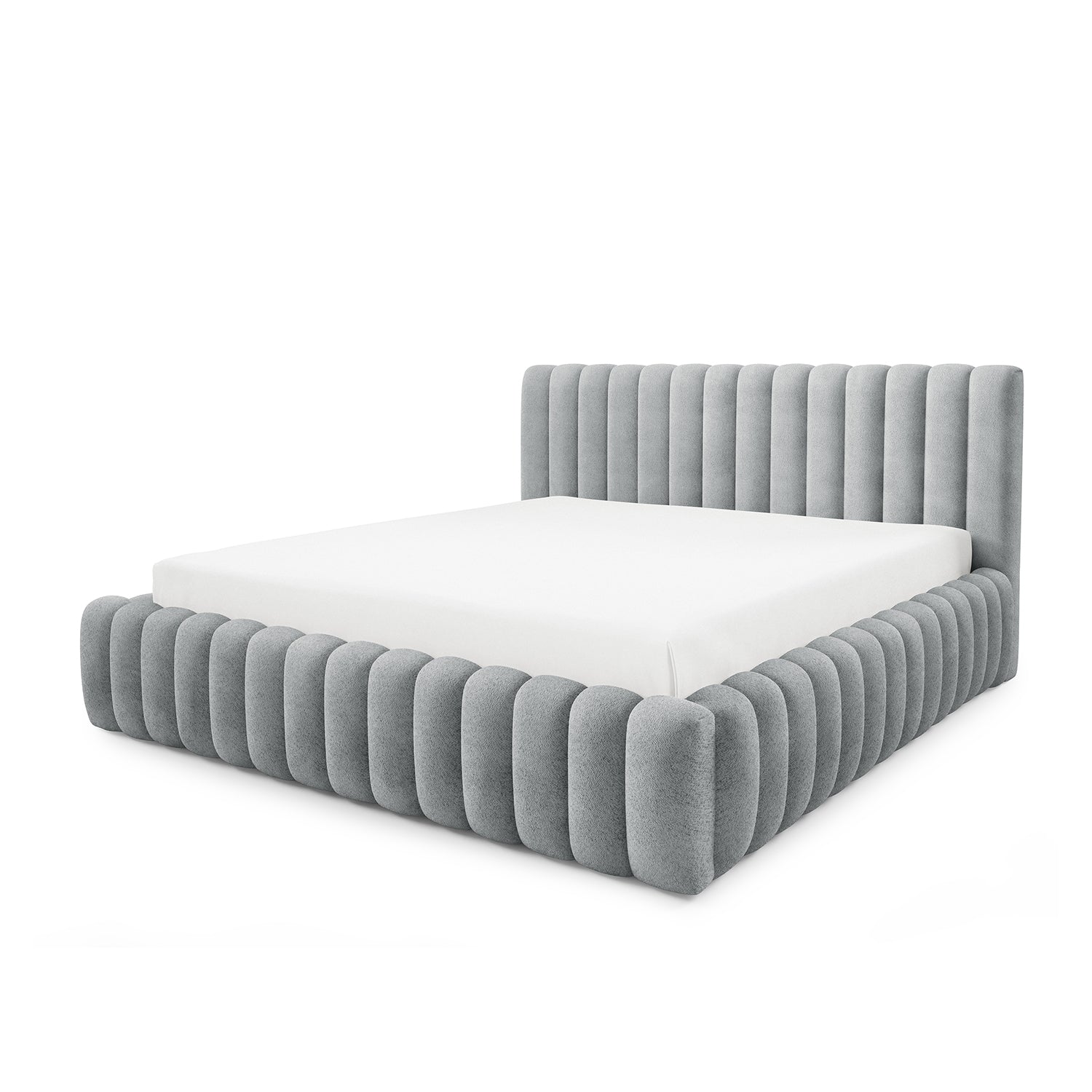 Łóżko tapicerowane z pojemnikiem w stylu modern soft, tkanina Coral | Pastel