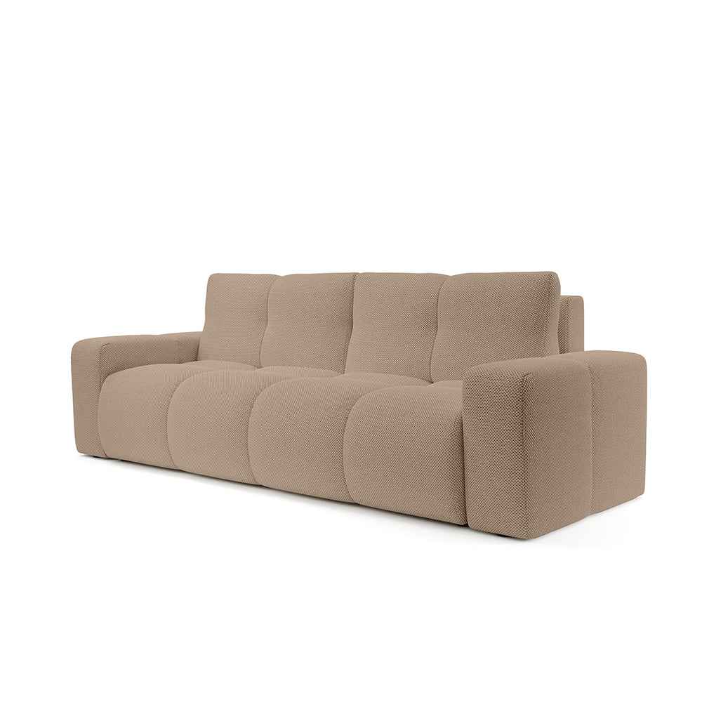 Sofa 3-osobowa z funkcją spania 149x200 z pojemnikiem w stylu nowoczesnym – automat wspomagający | SOSO Zbożowa Poświata (CURIO 15)