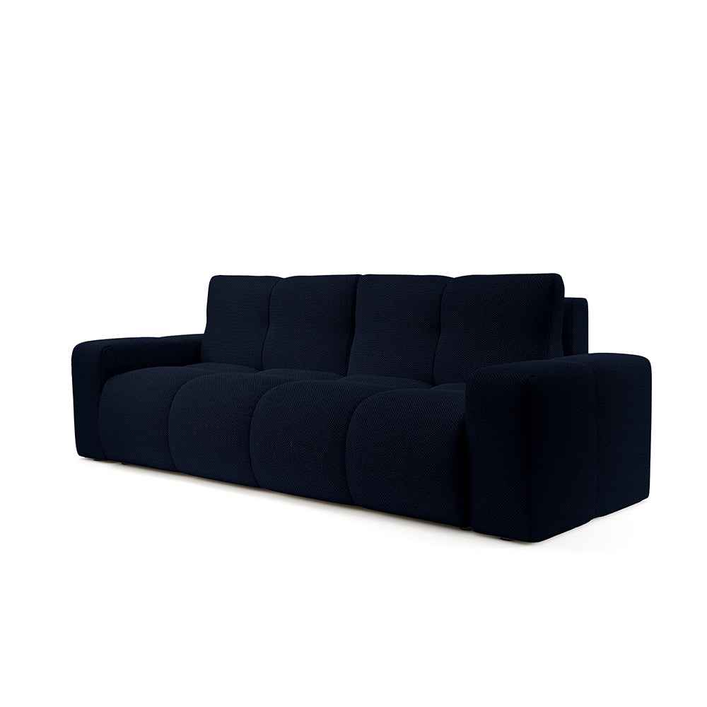 Sofa 3-osobowa z funkcją spania 149x200 z pojemnikiem w stylu nowoczesnym – automat wspomagający | SOSO Nocny Atrament (CURIO 79)
