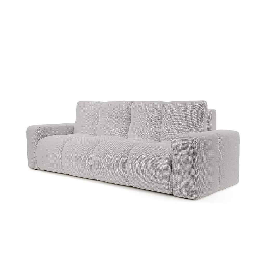 Sofa 3-osobowa z funkcją spania 149x200 z pojemnikiem w stylu nowoczesnym – automat wspomagający | SOSO Perłowy Horyzont (CURIO 80)