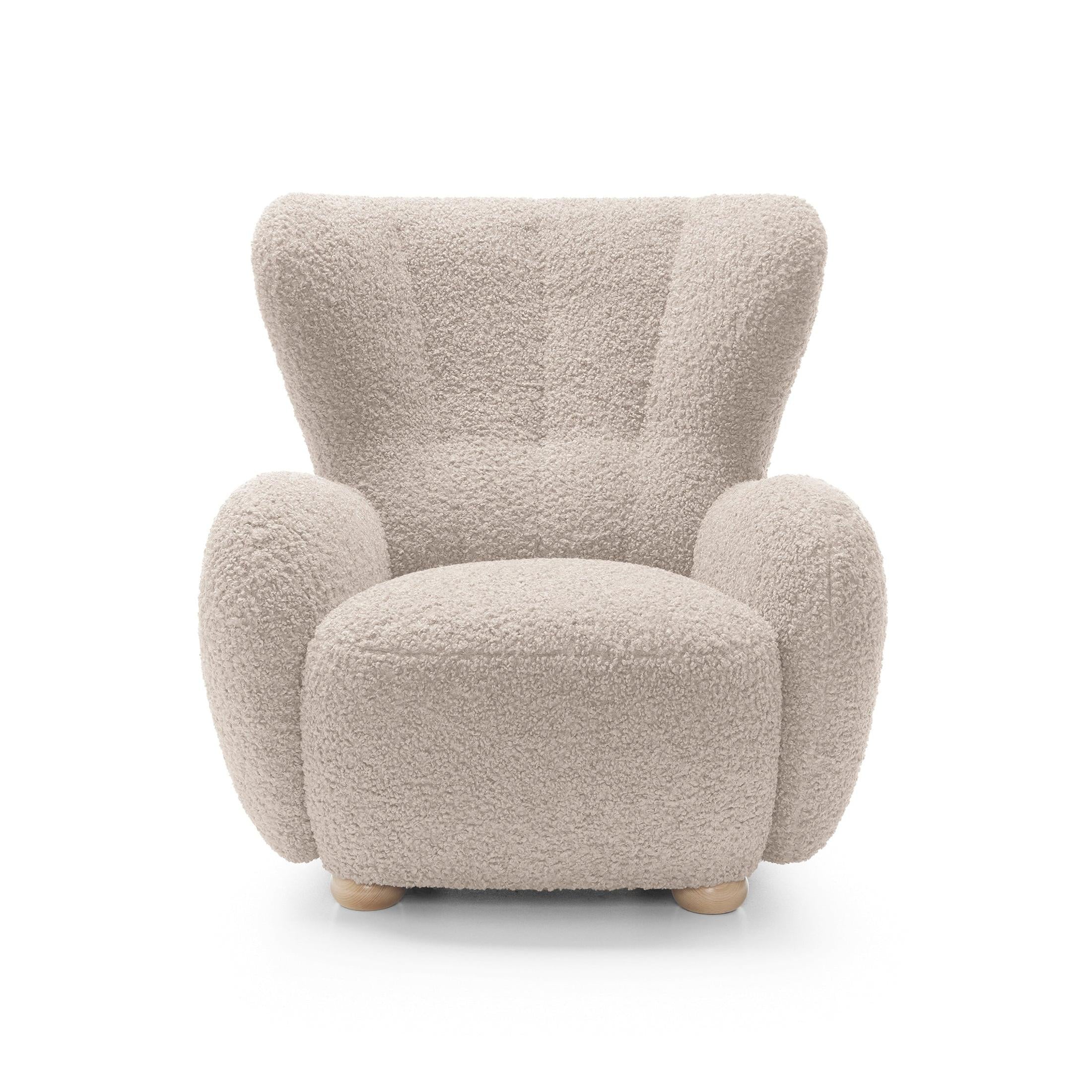 Fotel 88 cm do relaksu w stylu skandynawskim | Tedi