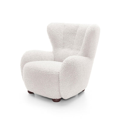 Fotel 88 cm do relaksu w stylu skandynawskim | Tedi Jasny Pergamin (ROLF 04) Orzech