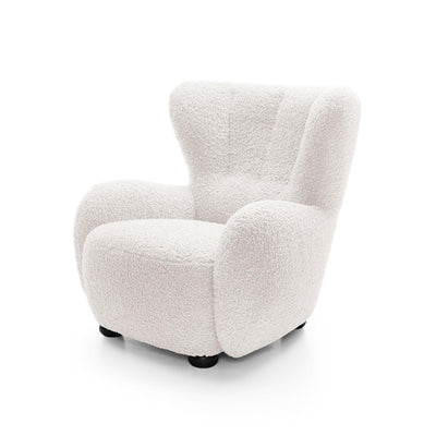 Fotel 88 cm do relaksu w stylu skandynawskim | Tedi Jasny Pergamin (ROLF 04) Czarny
