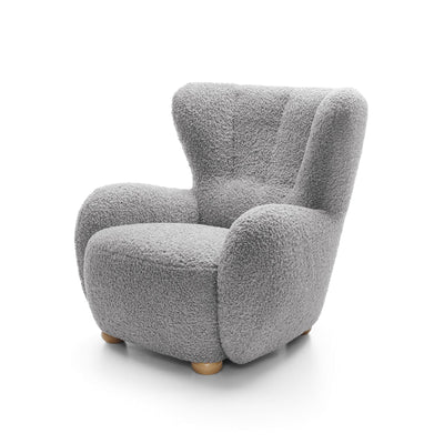 Fotel 88 cm do relaksu w stylu skandynawskim | Tedi Popielisty Grafit (ROLF 06) Buk