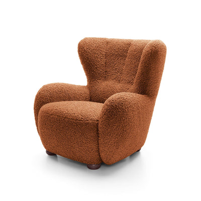 Fotel 88 cm do relaksu w stylu skandynawskim | Tedi Mahoniowy Mat (ROLF 10) Orzech