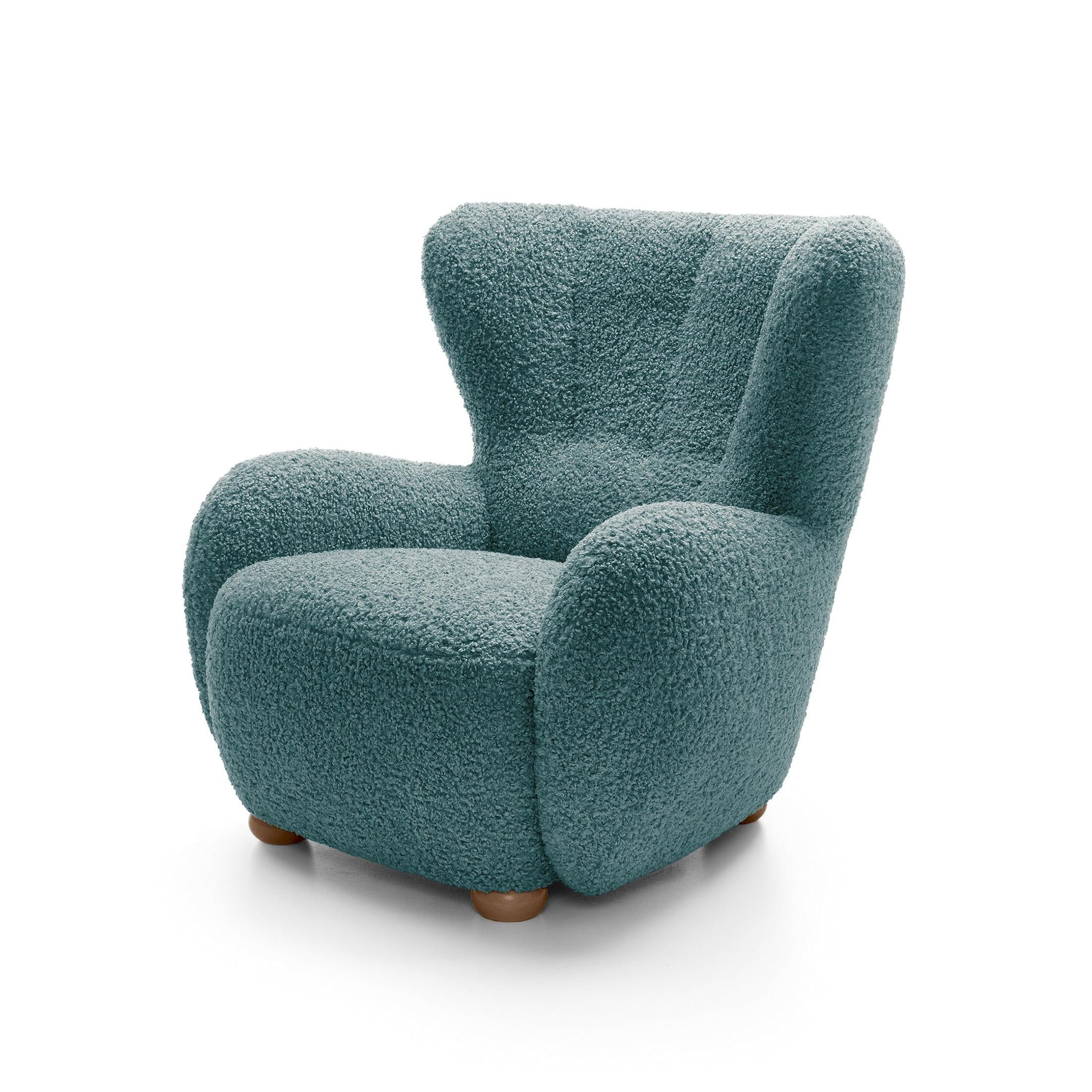 Fotel 88 cm do relaksu w stylu skandynawskim | Tedi Atlantycki Grafit (ROLF 17) Dąb