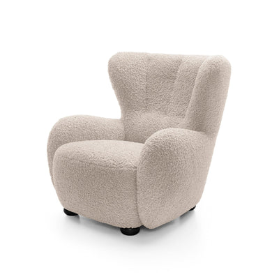 Fotel 88 cm do relaksu w stylu skandynawskim | Tedi Karmelowy Piasek (ROLF 02) Czarny
