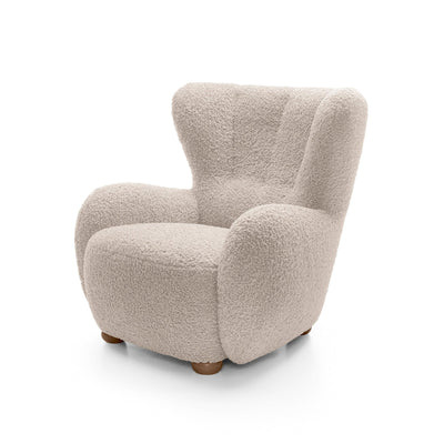 Fotel 88 cm do relaksu w stylu skandynawskim | Tedi Karmelowy Piasek (ROLF 02) Dąb