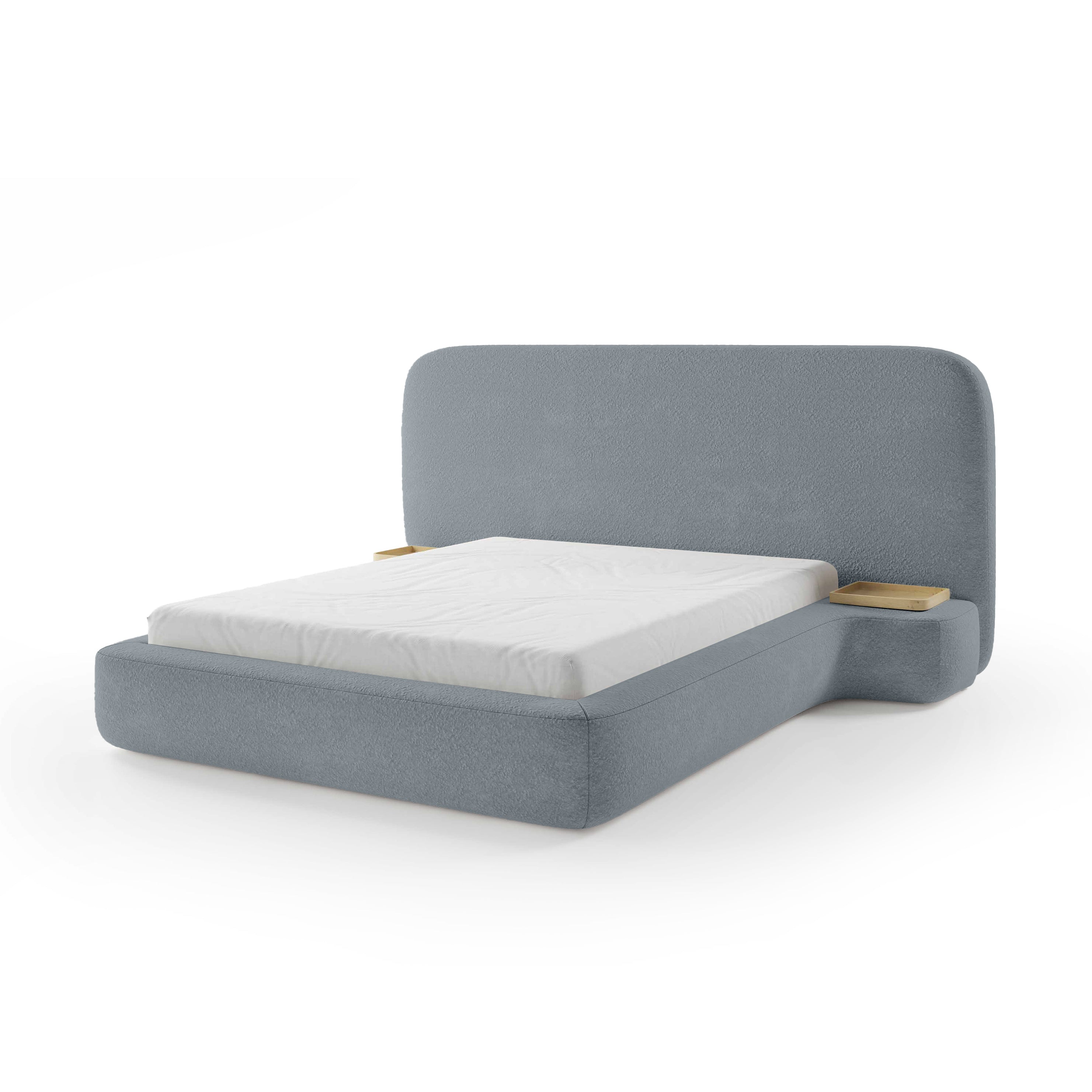 Łóżko Tapicerowane Genz 200 Szaroniebieska Mgła