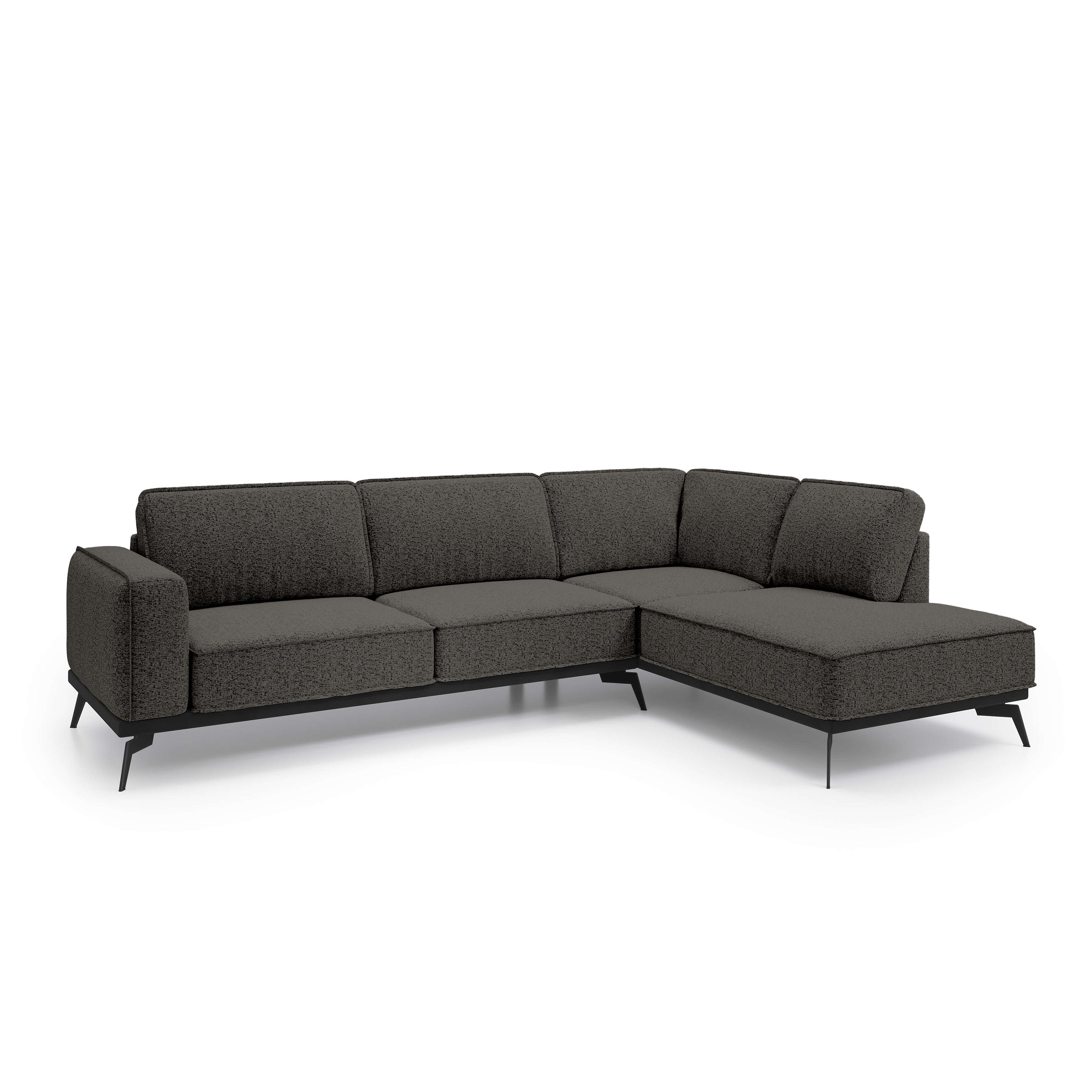 Narożnik Premium 293 cm w stylu nowoczesnym | Rosalia Prawostronna Bazaltowy Brąz (ARAGON 97)