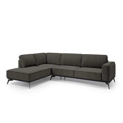 Narożnik Premium 293 cm w stylu nowoczesnym | Rosalia Lewostronna Bazaltowy Brąz (ARAGON 97)