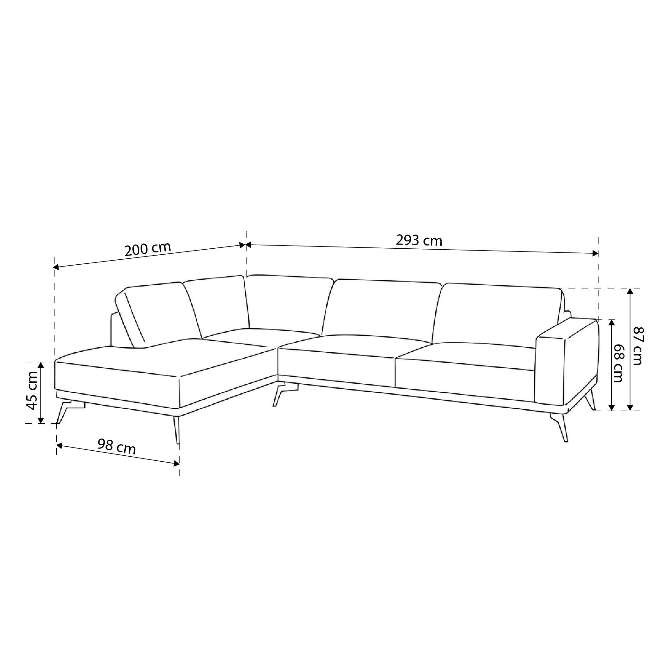 Narożnik Premium 293 cm w stylu nowoczesnym | Rosalia