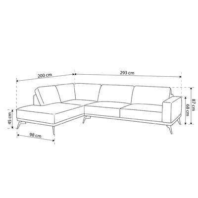 Narożnik Premium 293 cm w stylu nowoczesnym | Rosalia