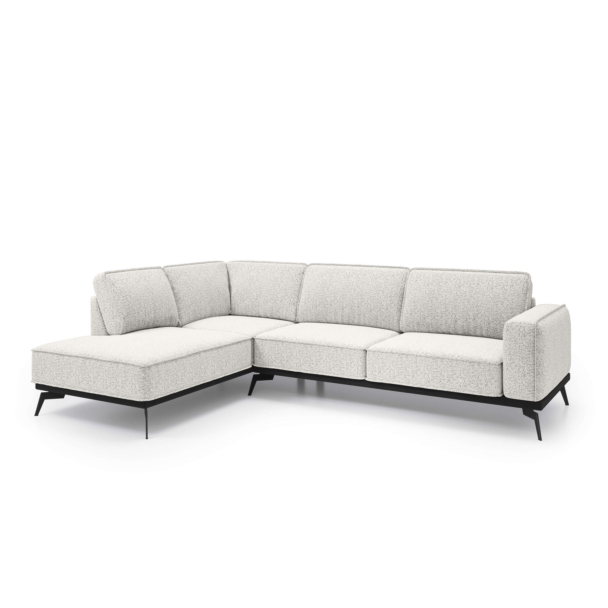 Narożnik Premium 293 cm w stylu nowoczesnym – tkanina Aragon, sprężyny faliste, wysokie nóżki | Rosalia