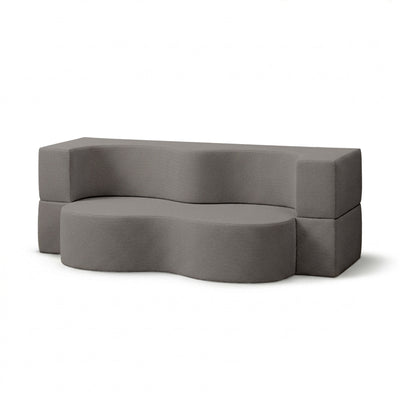 Sofa ogrodowa piankowa z funkcją spania w stylu nowoczesnym, tkanina Harris | Kamelia Grafitowy Pył (HARRIS 7525)