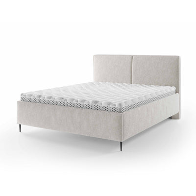Łóżko tapicerowane z pojemnikiem w stylu minimalistycznym | Hatti 180 200 Słoneczna Perła (PERFECT HARMONY 01)