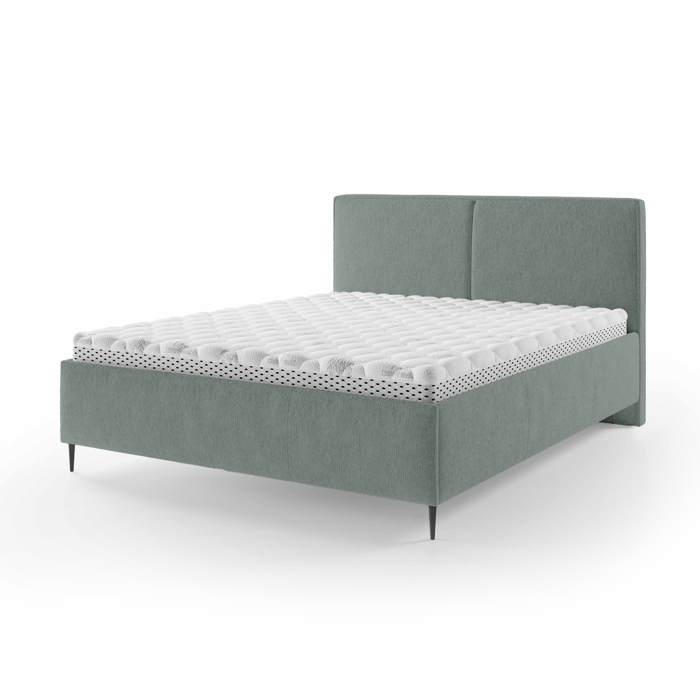 Łóżko tapicerowane z pojemnikiem w stylu minimalistycznym | Hatti 180 200 Mgła Oceanu (PERFECT HARMONY 72)