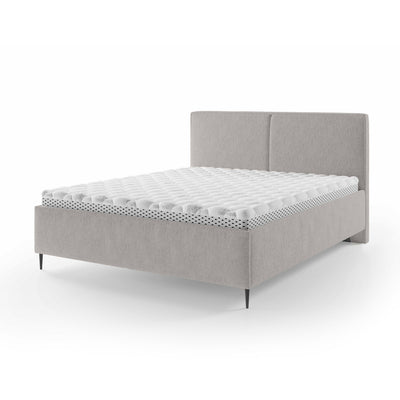 Łóżko tapicerowane z pojemnikiem w stylu minimalistycznym | Hatti 180 200 Popieliste Lustro (PERFECT HARMONY 80)
