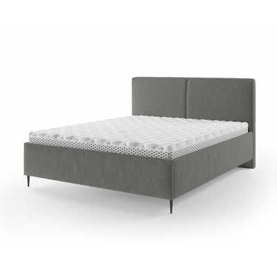 Łóżko tapicerowane z pojemnikiem w stylu minimalistycznym | Hatti 140 200 Kamienna Mgła (PERFECT HARMONY 85)