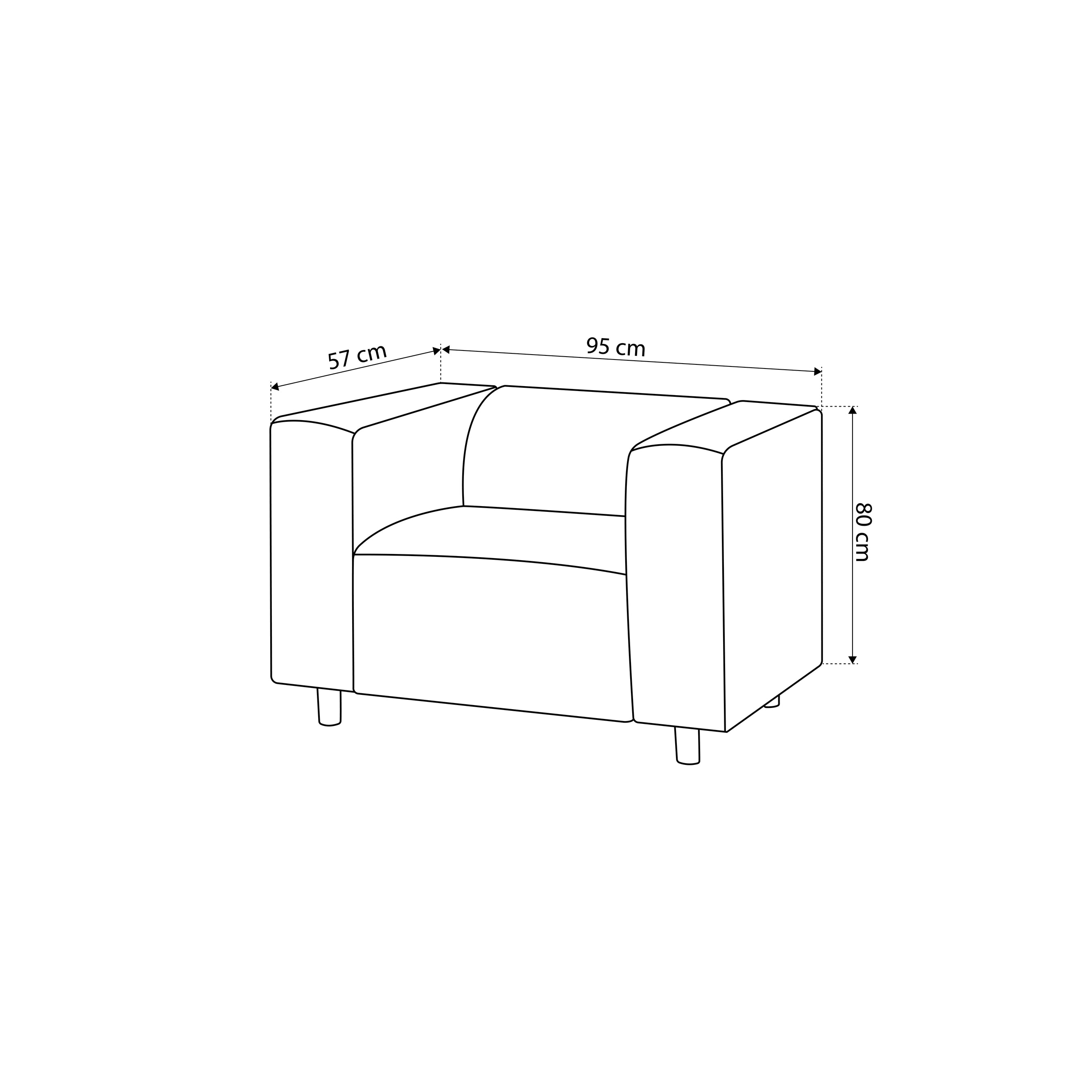 Fotel 95 cm do relaksu w stylu skandynawskim | July