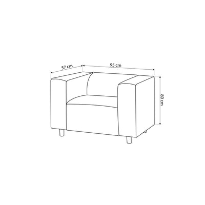 Fotel 95 cm do relaksu w stylu skandynawskim | July