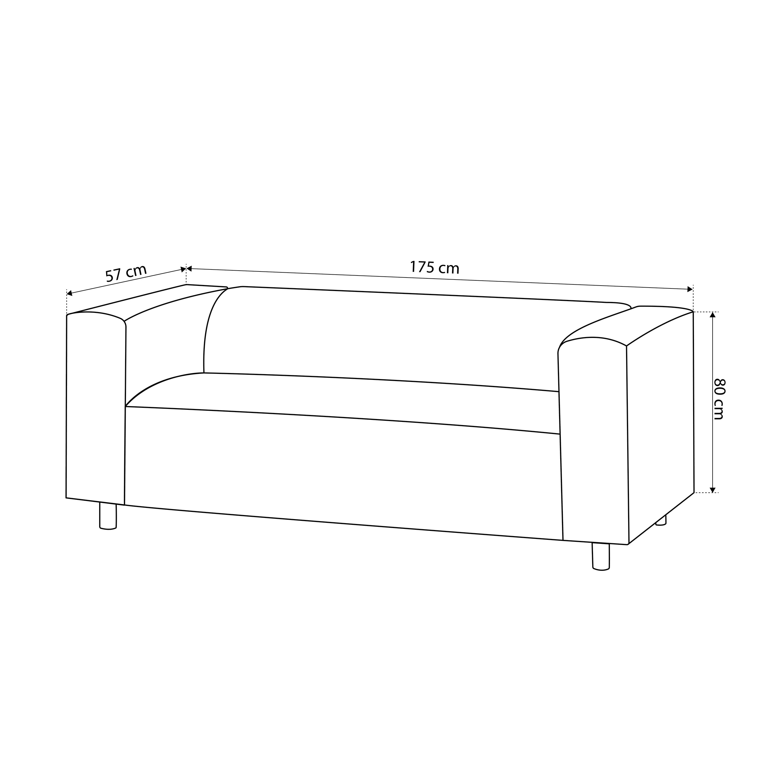 Sofa 3-osobowa 175 cm | July