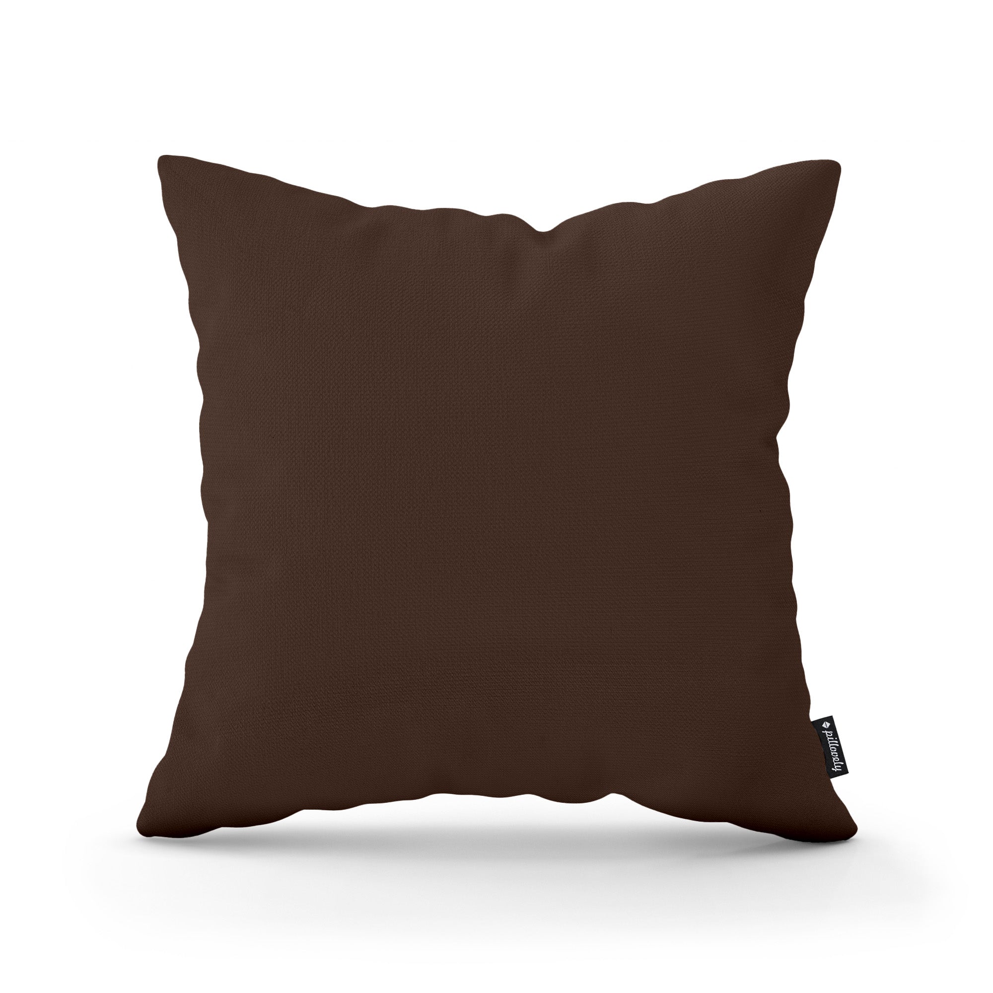 Poduszka dekoracyjna 45×45 cm w stylu minimalistycznym – gładka tkanina 100% PES, ukryty zamek | Gładka Brąz Hebanowy (KRONOS 06)