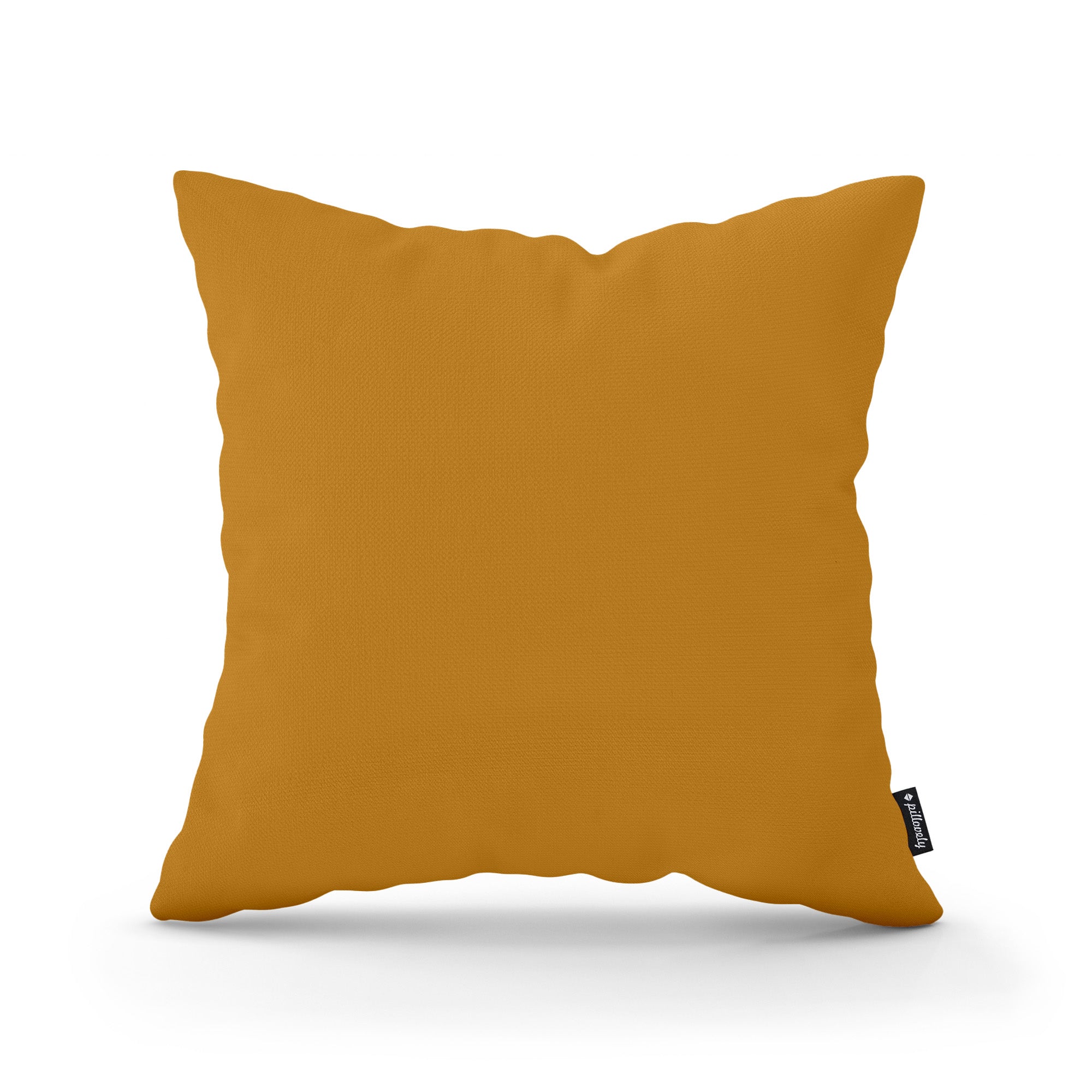 Poduszka dekoracyjna 45×45 cm w stylu minimalistycznym – gładka tkanina 100% PES, ukryty zamek | Gładka Złoty Topaz (KRONOS 42)