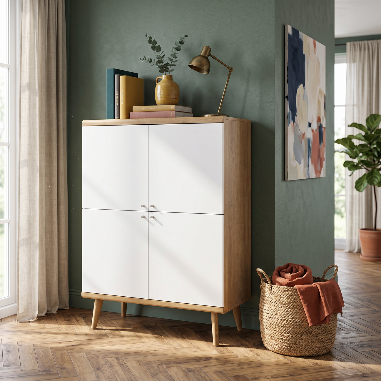 Komoda 107x134 w stylu skandynawskim | Lato