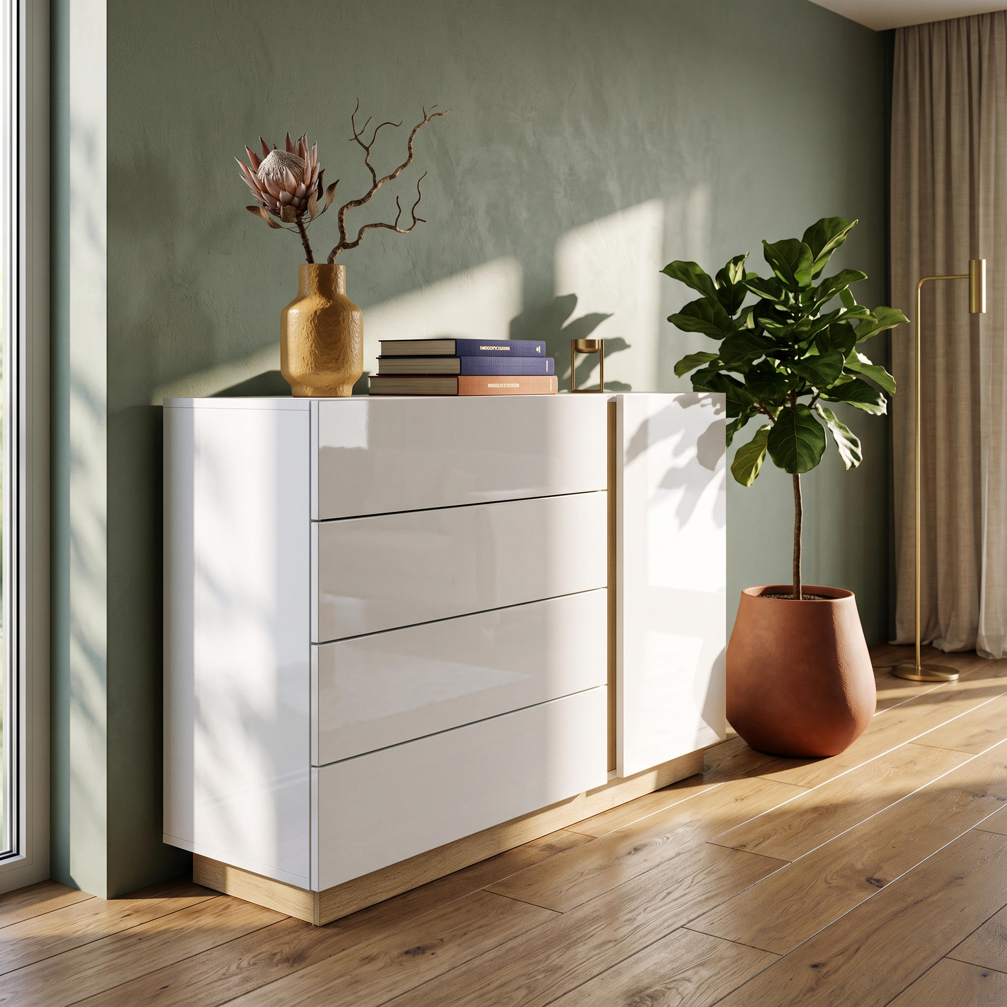Komoda 138x91 w stylu minimalistycznym | Armelia
