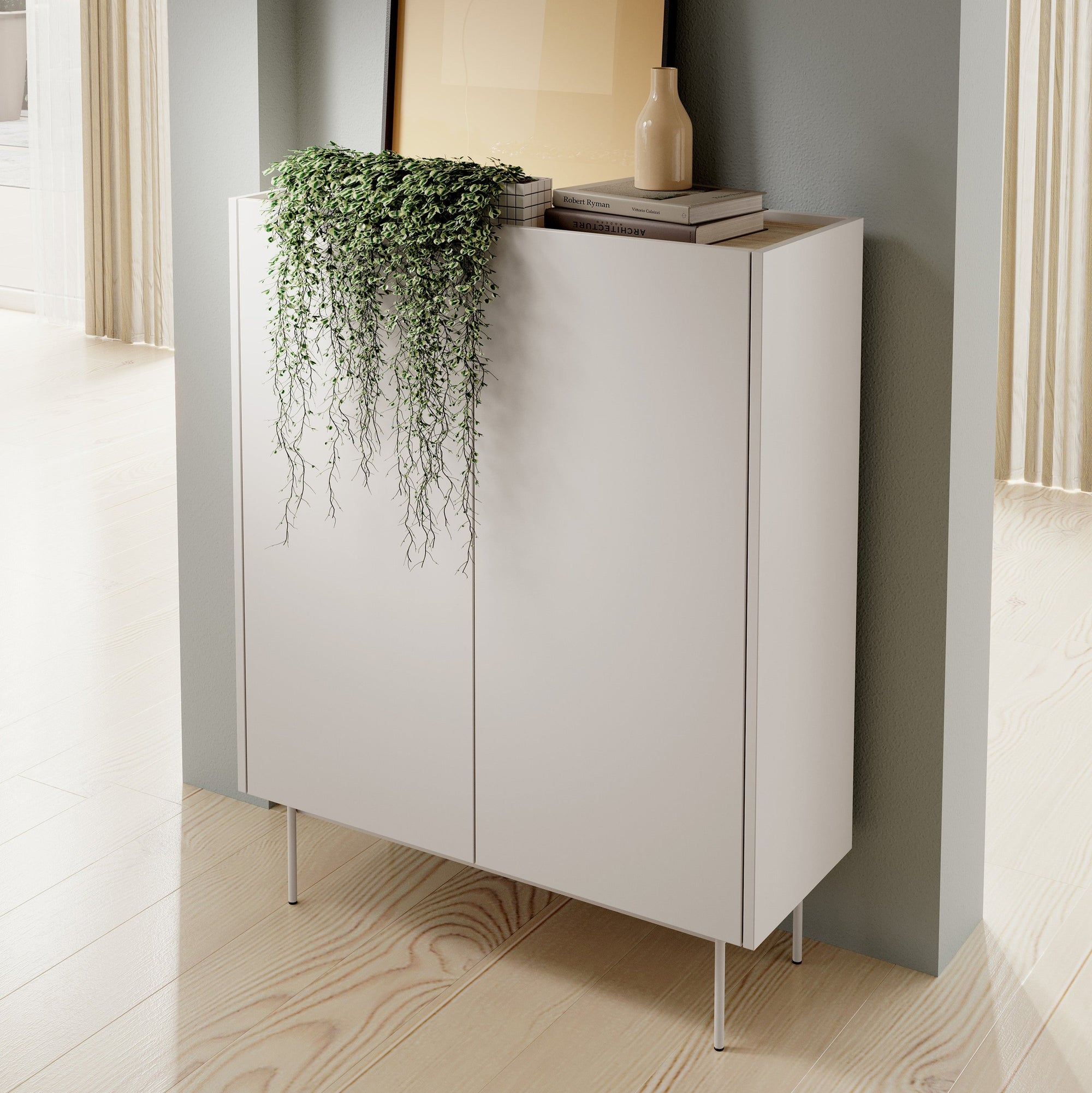 Komoda 97x122 w stylu nowoczesnym - wysoka zabudowa, bezuchwytowe fronty, cichy domyk | Bema