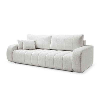 Sofa 3-osobowa z funkcją spania 144x200 w stylu skandynawskim | BALOA Poranna Mgiełka (LAMBI 07)