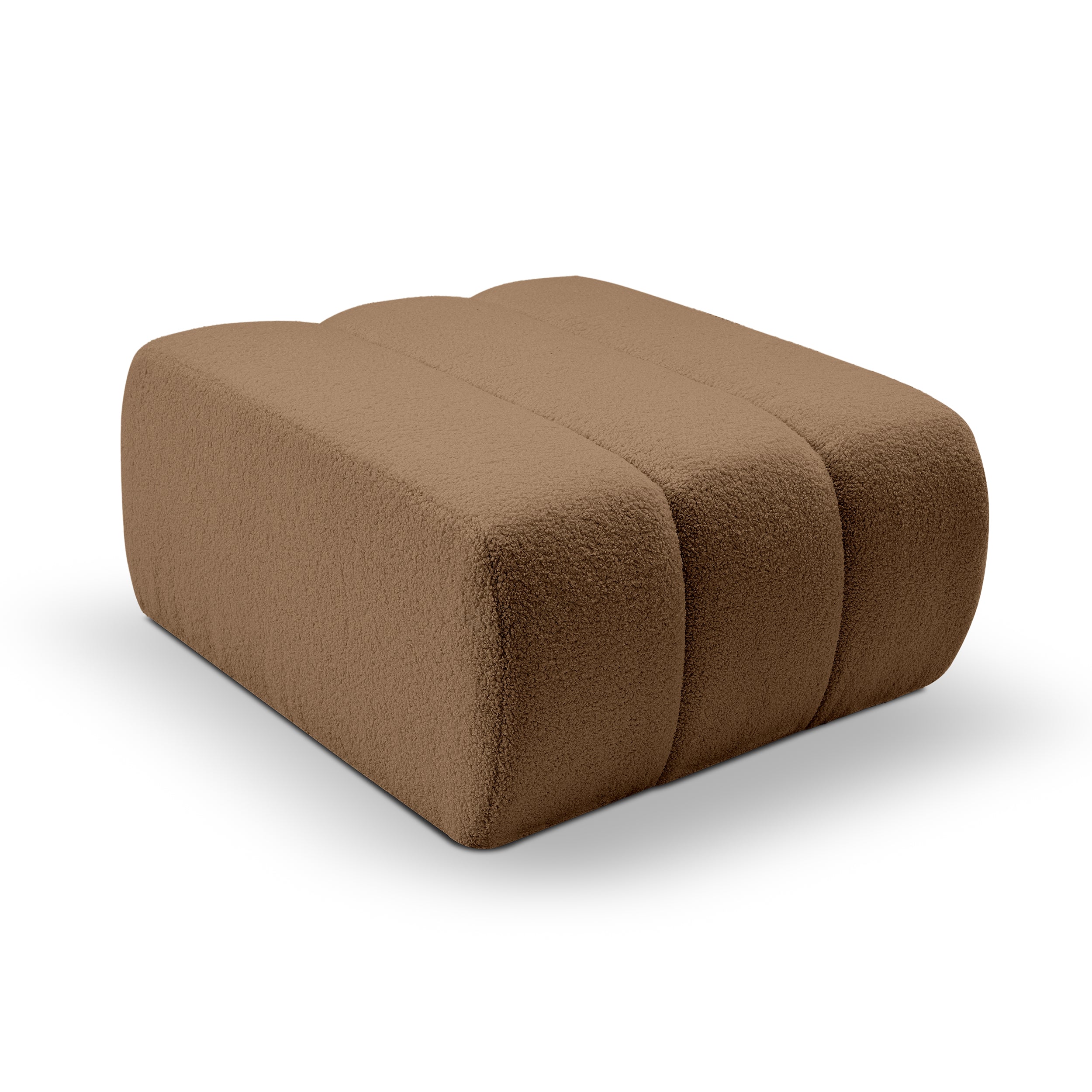 Pufa wypoczynkowa 82x41 cm w stylu organic modern | BALOA Brąz Koniakowy (LAMBI 04)