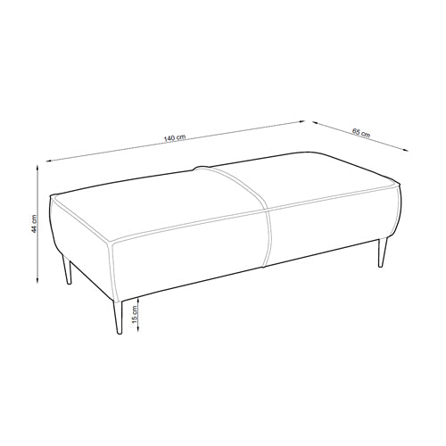 Pufa 140 cm do salonu w stylu modern | May