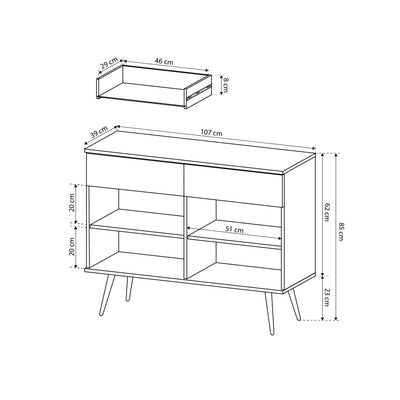 Komoda 107x85 w stylu glamour | Meva