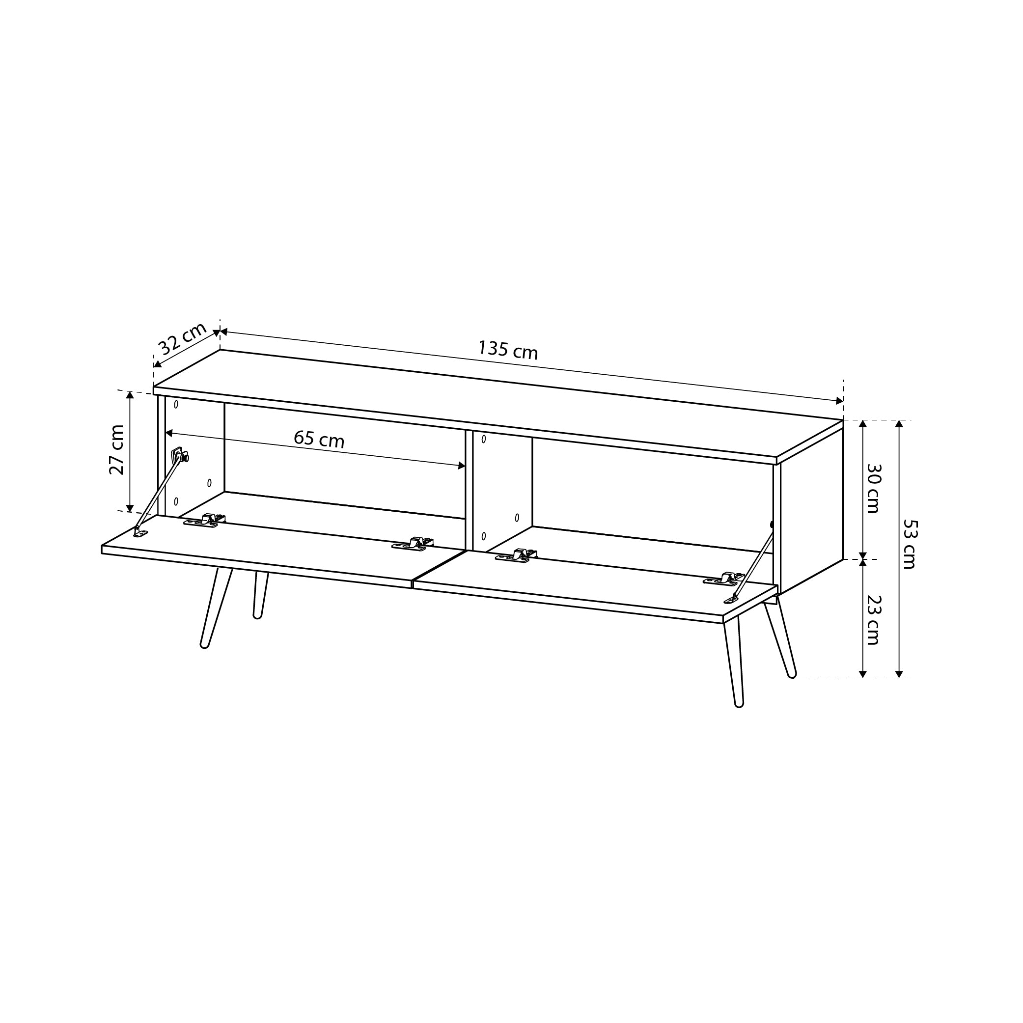 Szafka RTV 135x30 w stylu nowoczesnym | Meva