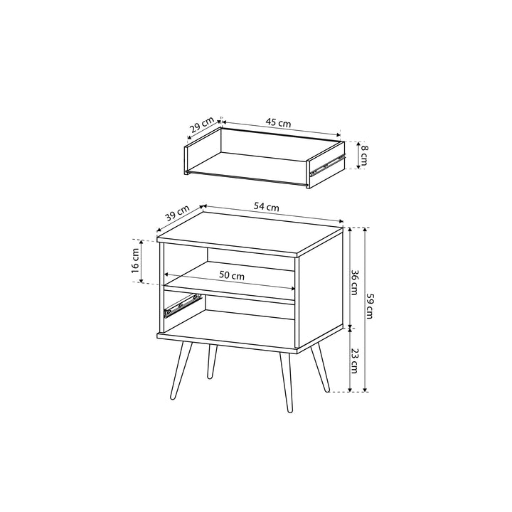 Szafka nocna Meva 54x59