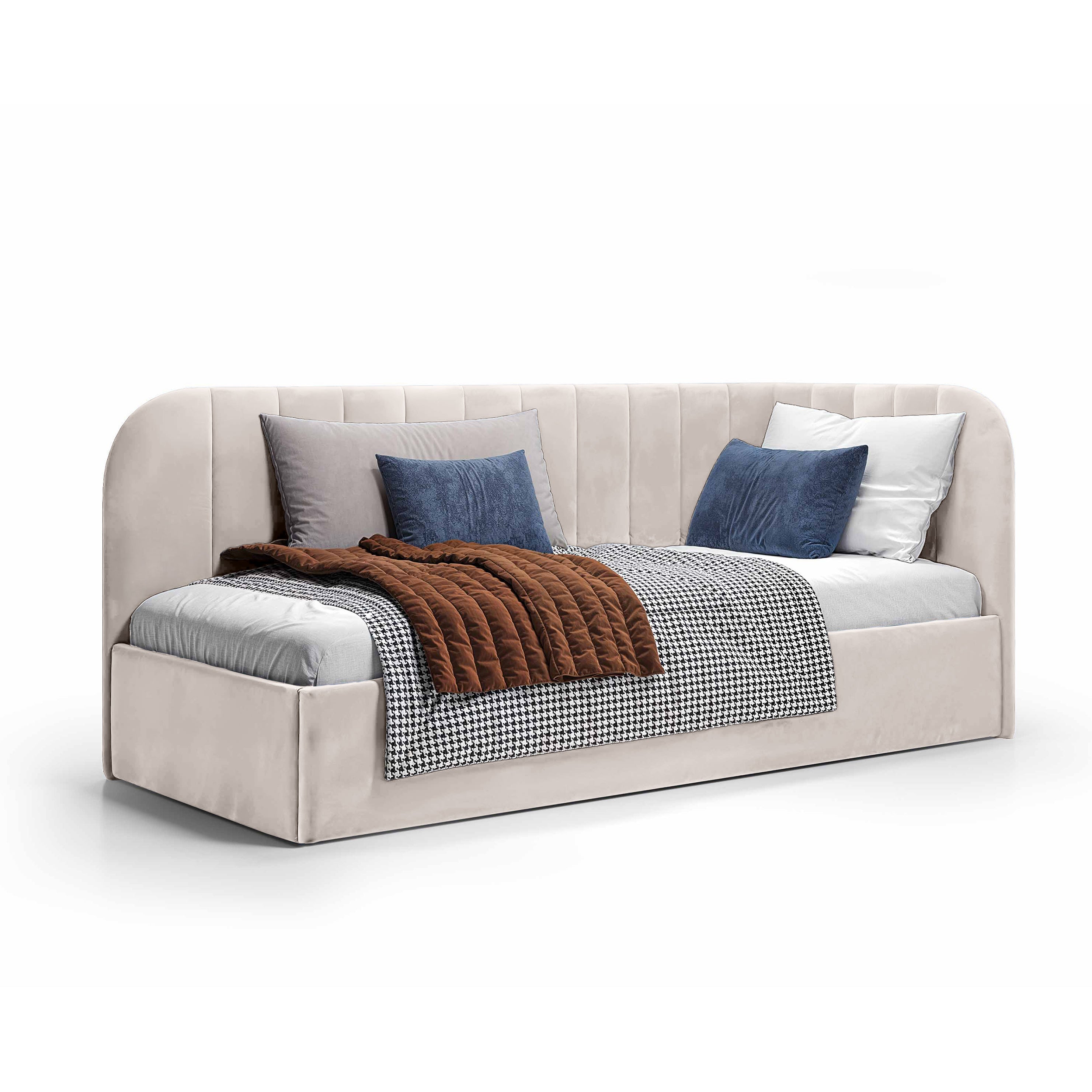 Łóżko Narożne Mily Lewo Porcelanowy Obłok