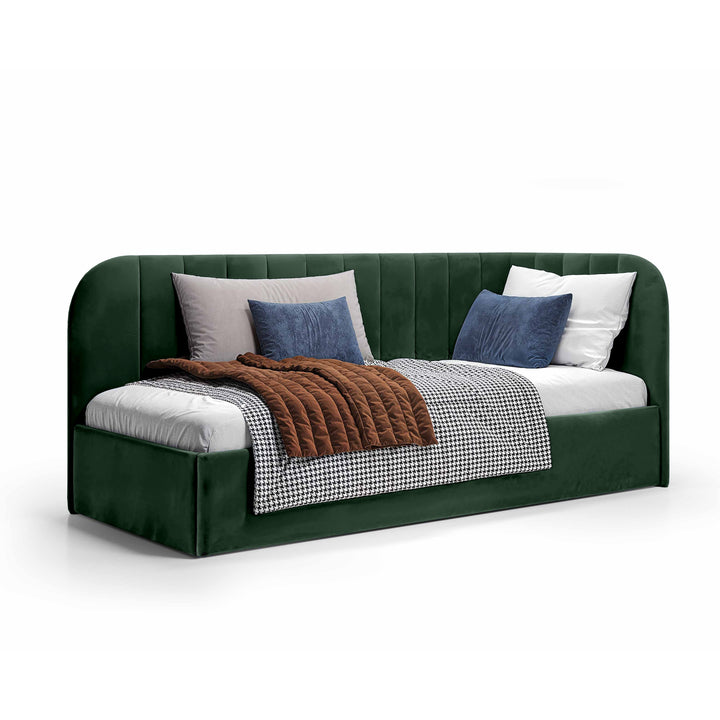 Łóżko Narożne Mily Lewo Zielony Mrok