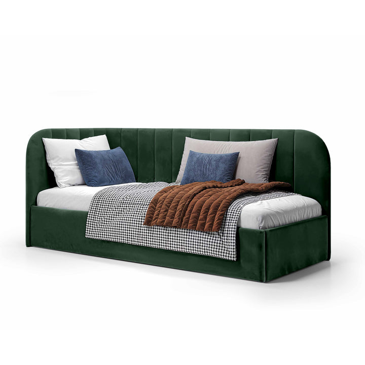 Łóżko Narożne Mily Prawo Zielony Mrok