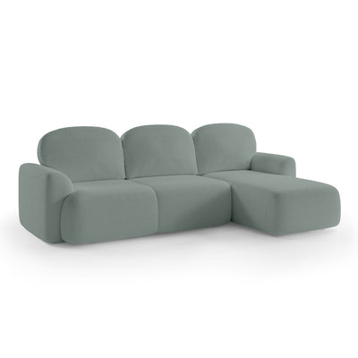 Narożnik z funkcją spania 3–4 osobowy DL 260 cm w stylu nowoczesnym | Bulu Prawostronna Mgła Oceanu (PERFECT HARMONY 72)