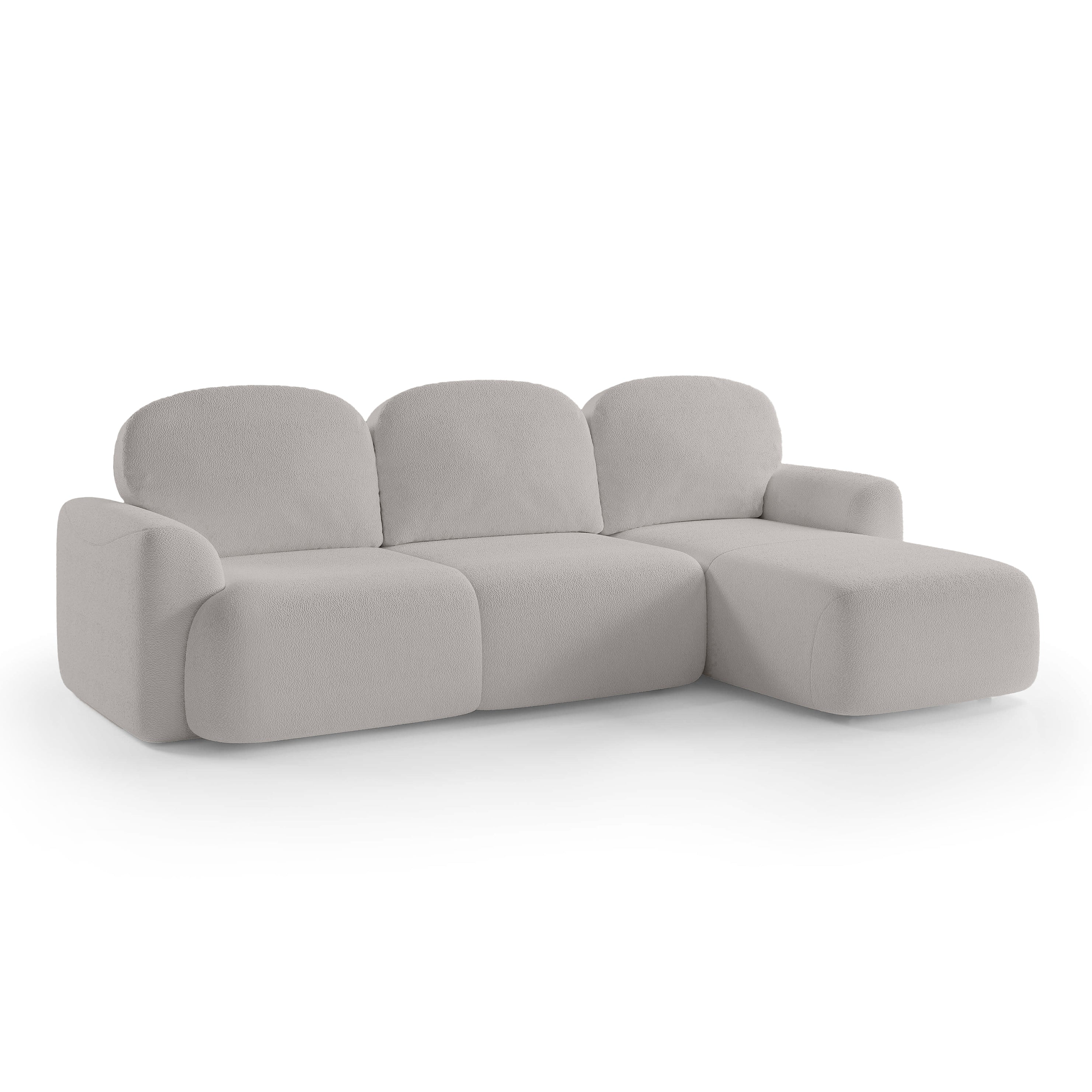 Narożnik z funkcją spania 3–4 osobowy DL 260 cm w stylu nowoczesnym | Bulu Prawostronna Popieliste Lustro (PERFECT HARMONY 80)