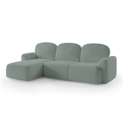 Narożnik z funkcją spania 3–4 osobowy DL 260 cm w stylu nowoczesnym | Bulu Lewostronna Mgła Oceanu (PERFECT HARMONY 72)