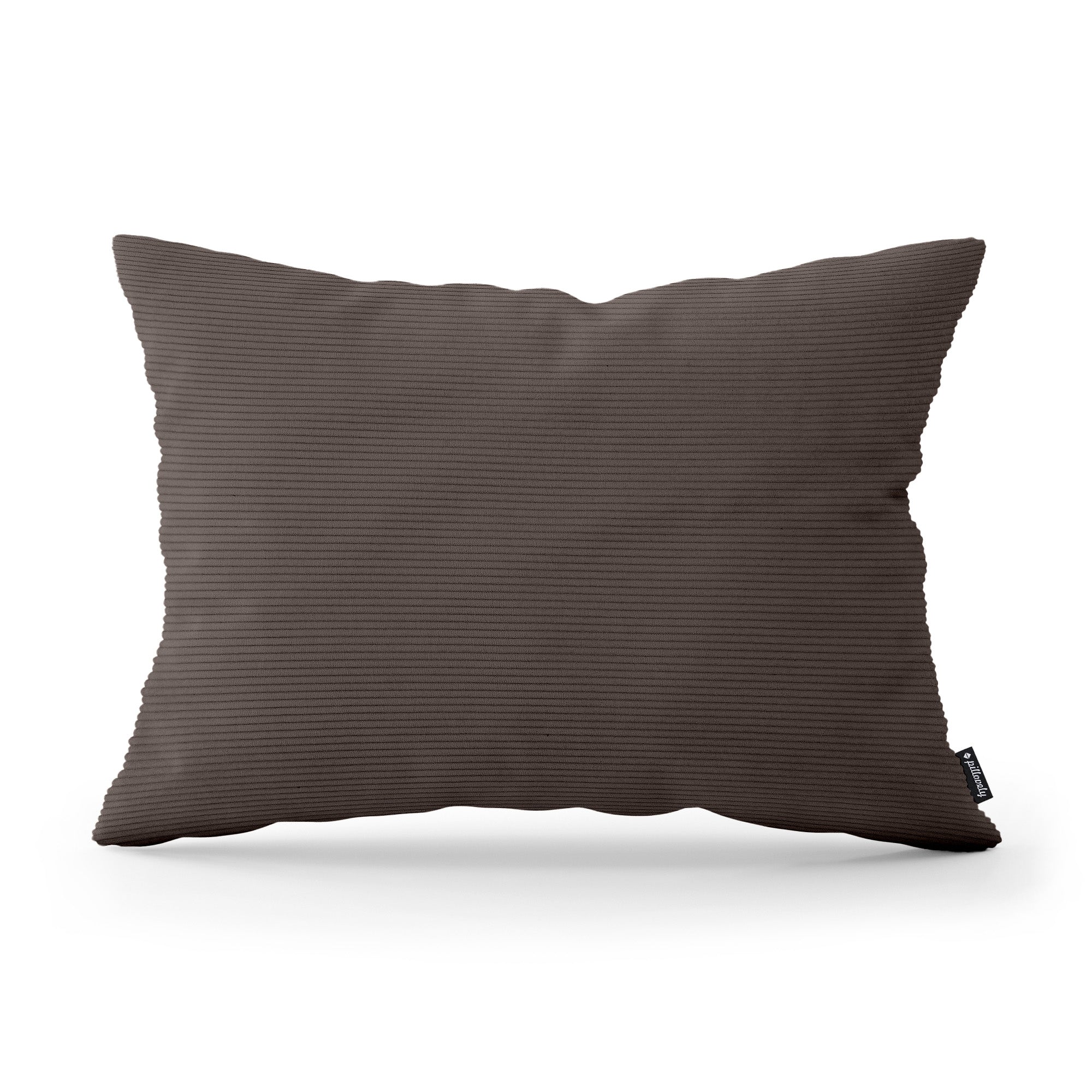 Poduszka dekoracyjna 40×55 cm do salonu w stylu loft – miękka tkanina sztruksowa, strukturalna faktura | Sztruks Ciemny Heban (ONTARIO 05)