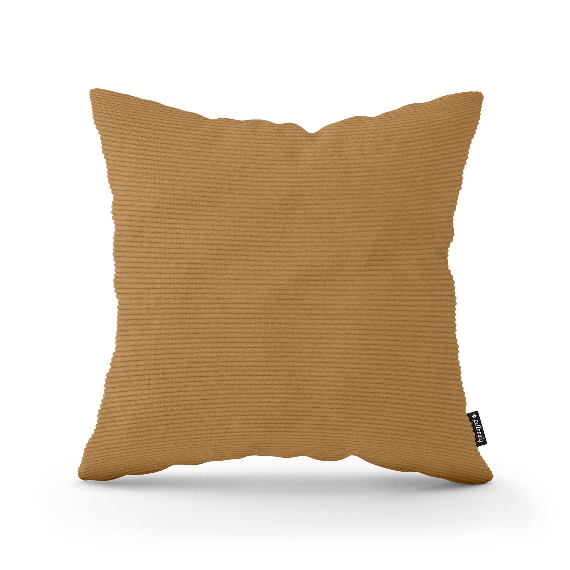 Poduszka dekoracyjna 45×45 cm w stylu scandi i boho – sztruks 100% PES, pionowe prążki | Sztruks Pszeniczna Ochra (ONTARIO 32)