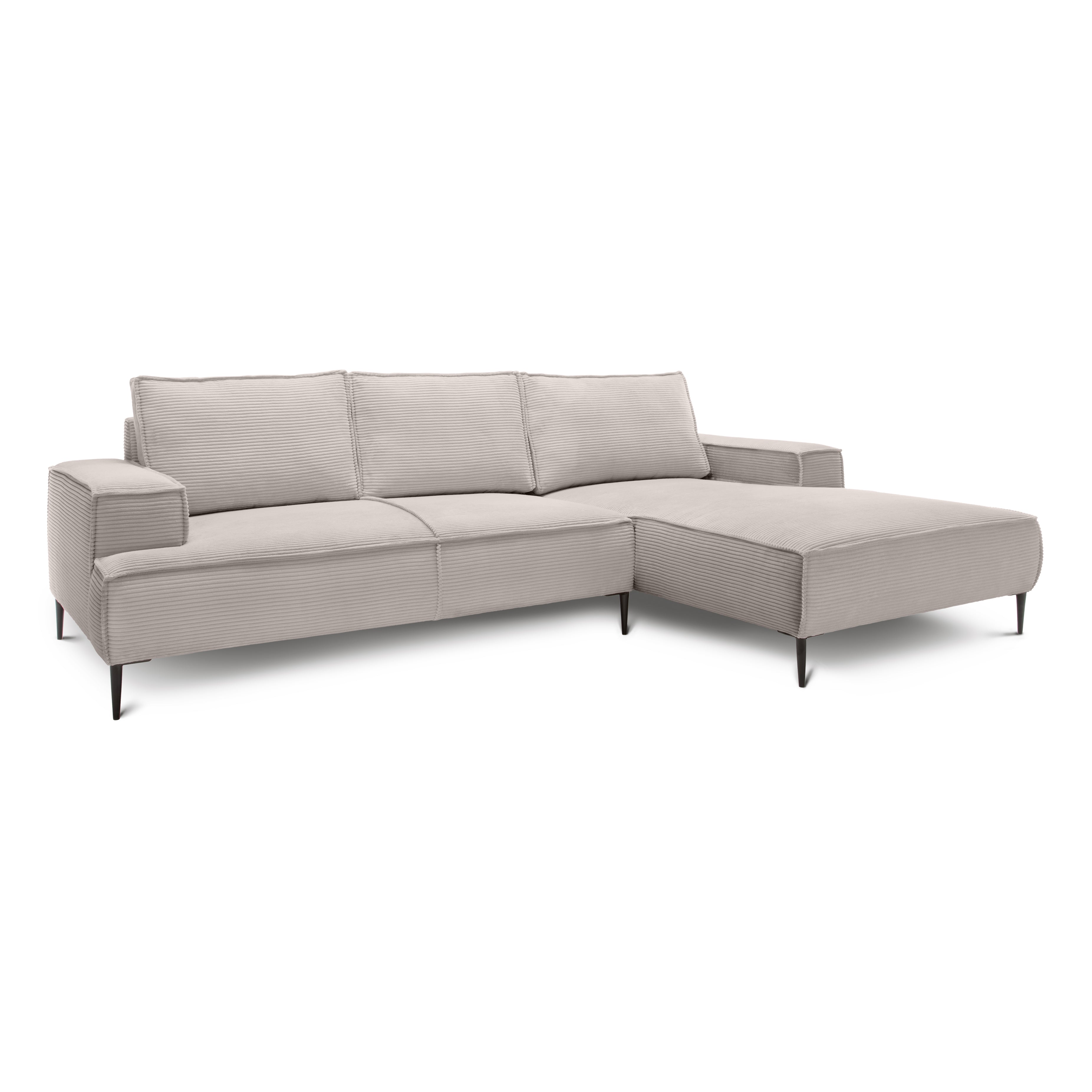 Narożnik 3-osobowy 275 cm w stylu modern classic | May Piaskowy Kamień (POSO 02) Prawostronny