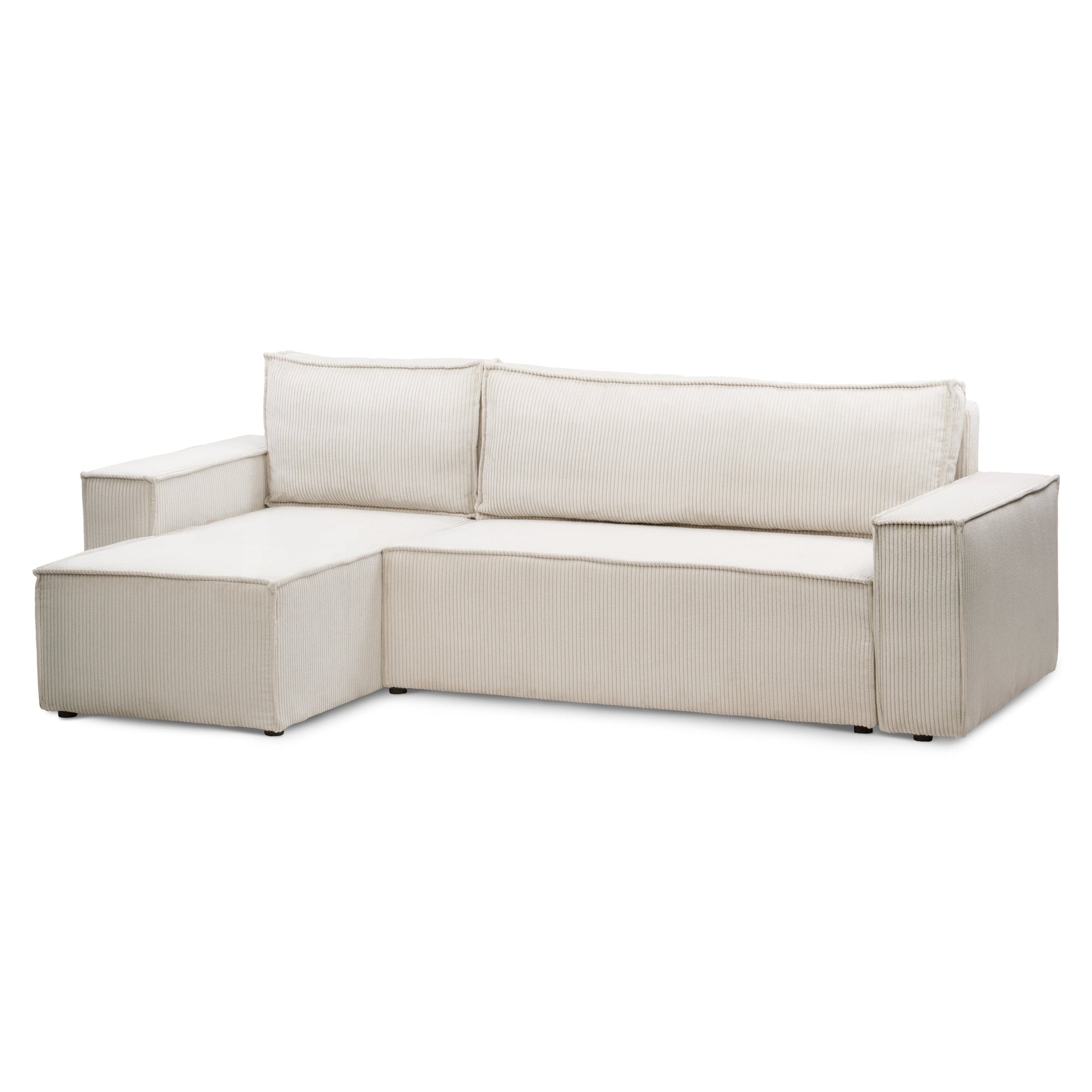Narożnik uniwersalny z funkcją spania 3-osobowy 200x142–154 w stylu loft – tkanina POSO, pojemnik na pościel, mechanizm DL | Agi