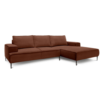 Narożnik 3-osobowy 275 cm w stylu modern classic | May Espresso (POSO 39) Prawostronny